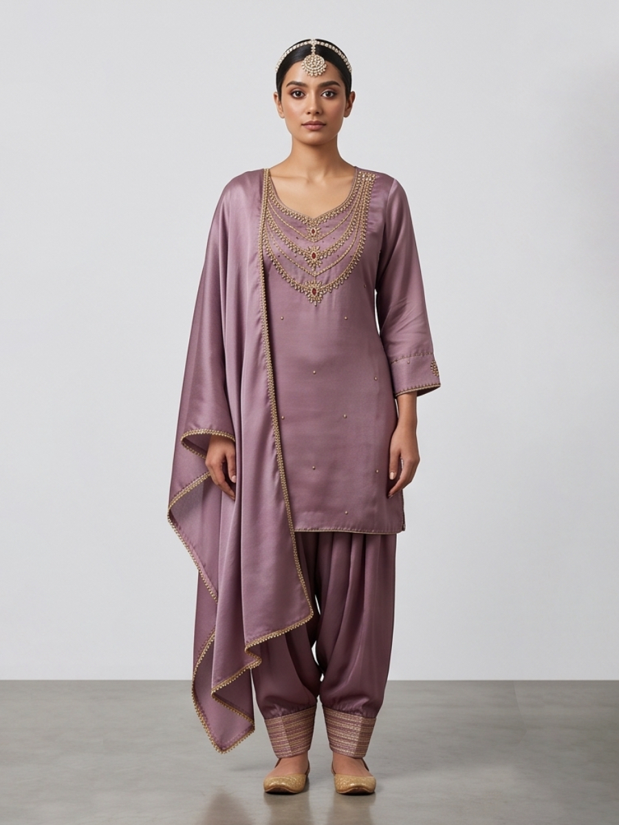 Royal Bloom Cotton Suit